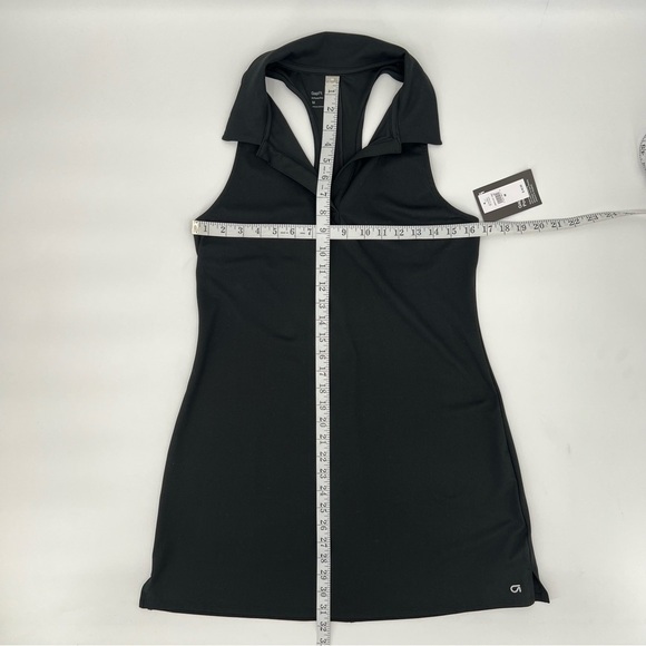GapFit (Medium - NWT) Black Studio Polo T-back Dress with Johnny Collar #626374 - Picture 3 of 10